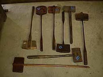 large photo of vintage bung hammers