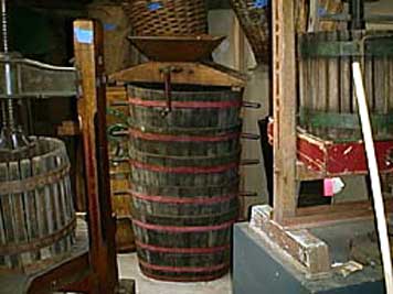 large photo of vintage wooden grape harvest buckets