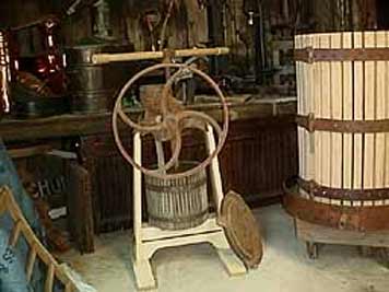 large photo of vintage grape presses