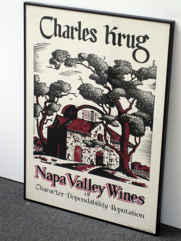 Framed Charles Krug Advertisement