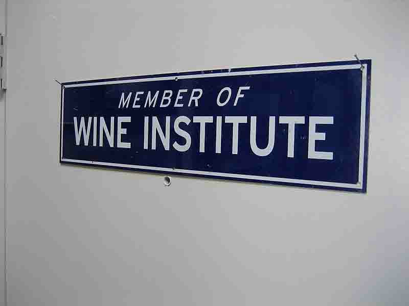 Vintage Enamel Wine Institute Sign