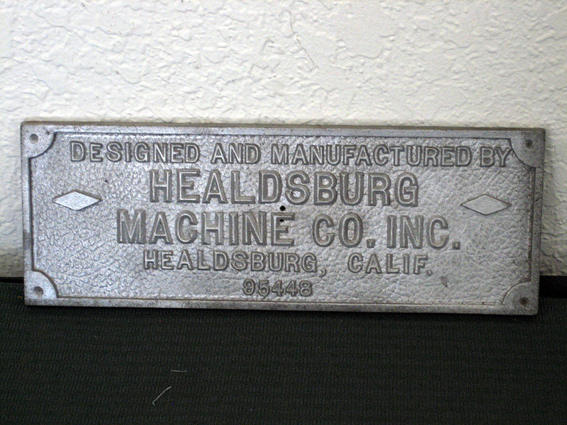 Healdsburg Machine Co. Sign