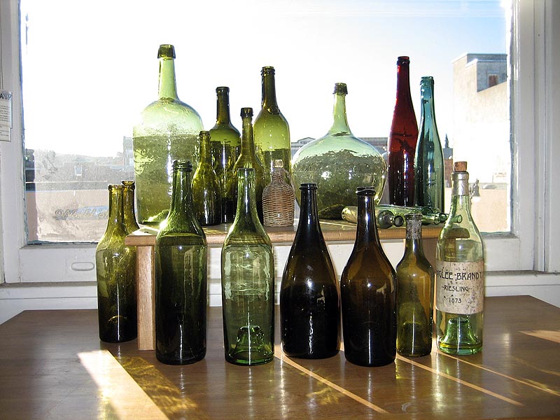 large photo of vintage bottles