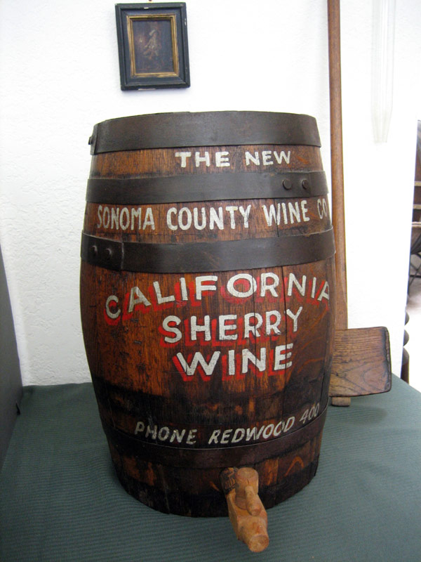 Vintage Sonoma County Advertising Barrel