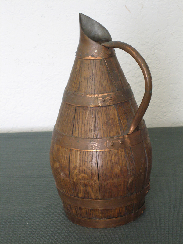 Small wooden wine pitcher