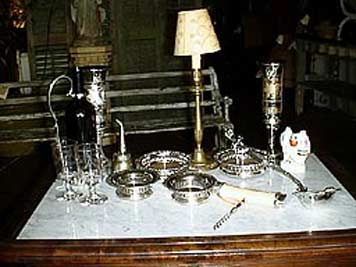 large photo of vintage wine-related table accessories
